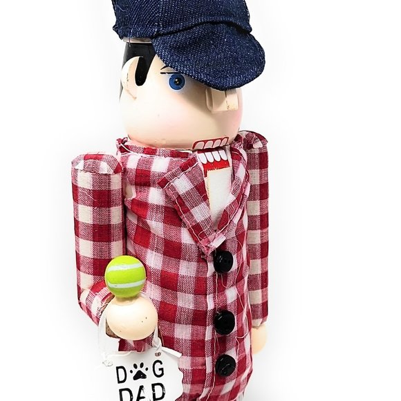 Dog Dad 15" Nutcracker with Puppy, Fetch Ball, Leash - Picture 2 of 3